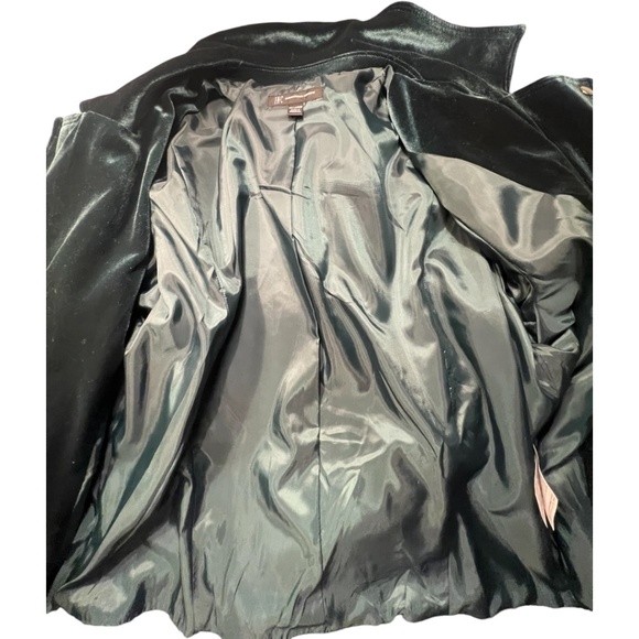 INC International Concepts Glam Velvet Green Moto Jacket Blazer Plus Size XXL - Picture 10 of 14